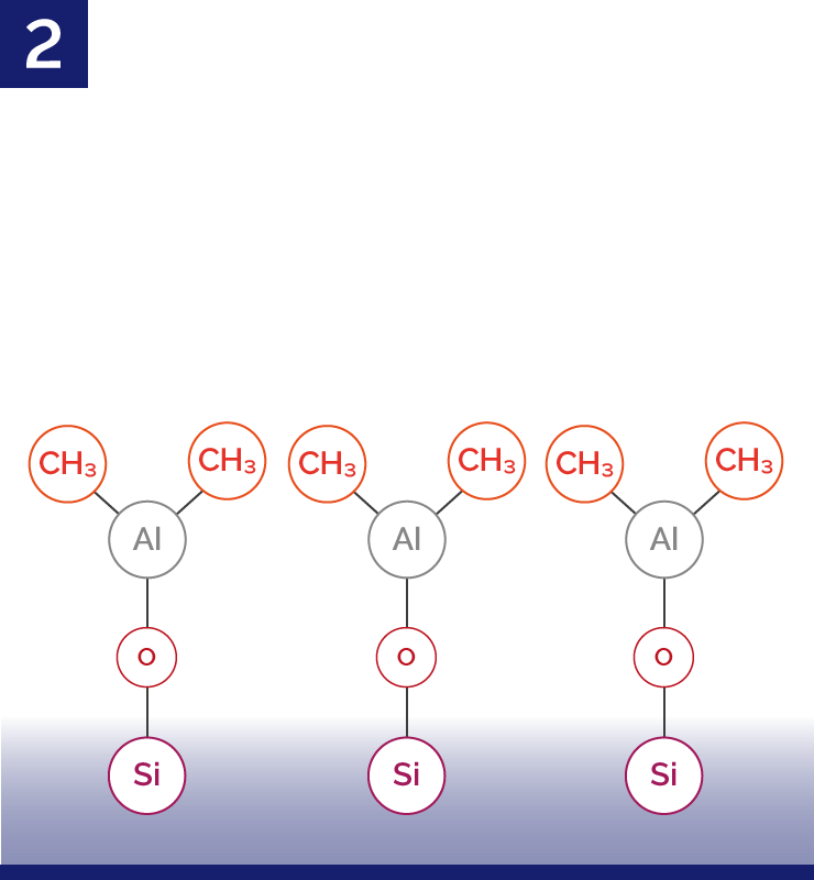 2nd stage of ALD Process showing purge of TMA