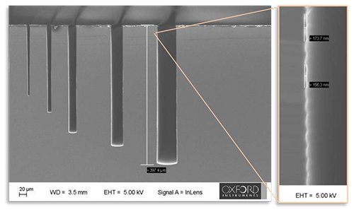 Bosch etch for TSV SEM