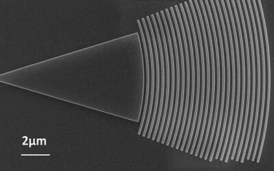 Grating coupler on SOI SEM
