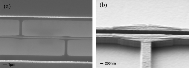 SEM images of the waveguide and pillar pattern before and after RIE
