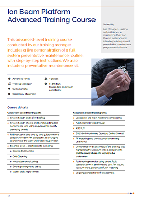 Ion Beam Platform Advanced Training Course