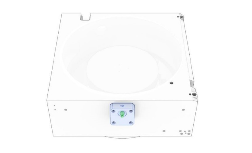 Reflectometer uses central chamber port – fibre angled towards electrode iamge
