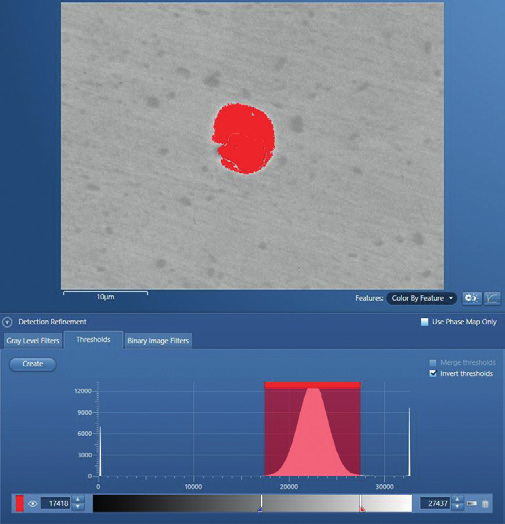 Figure 2a: Complex inclusion detected as whole with thresholding applied