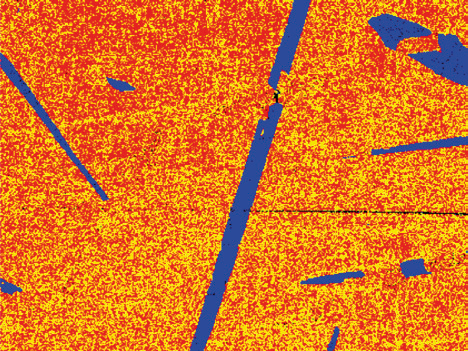 Fig. 1c - EDS spectrum from a hercynite grain at the beam location marked with a cross